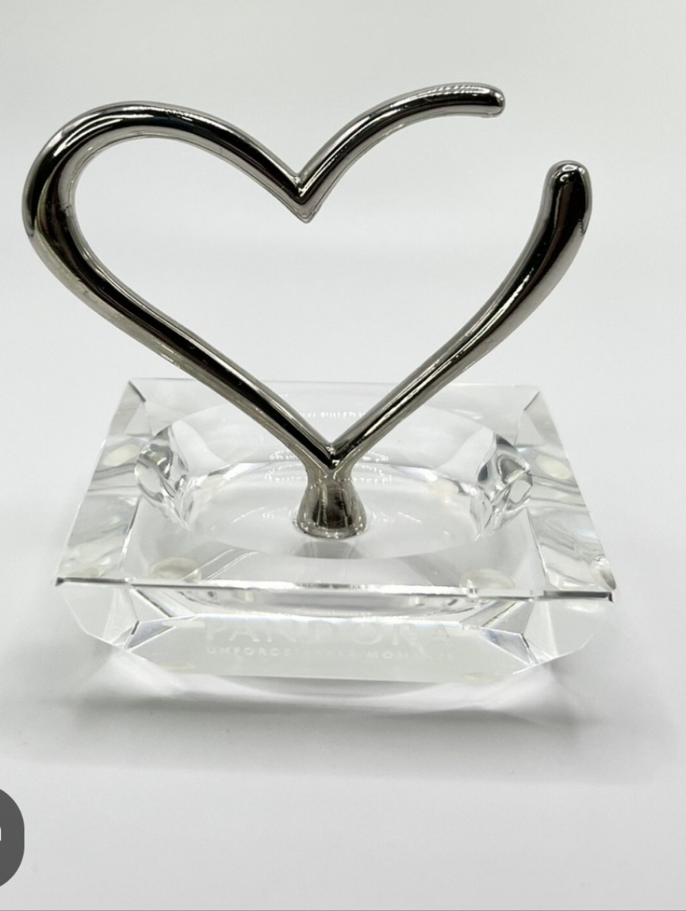 Pandora Unforgettable Moments Glass Heart Ring Holder Boutique Display Rare